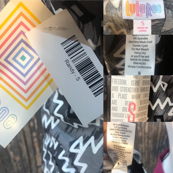 NWT LuLaRoe Randy - Black Grey White - Size Small - Picture 5 of 8